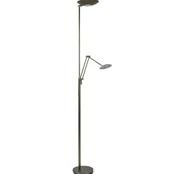 Straluma Dimbare LED uplighter met leeslamp donker brons> Vloerlampen|Leeslampen