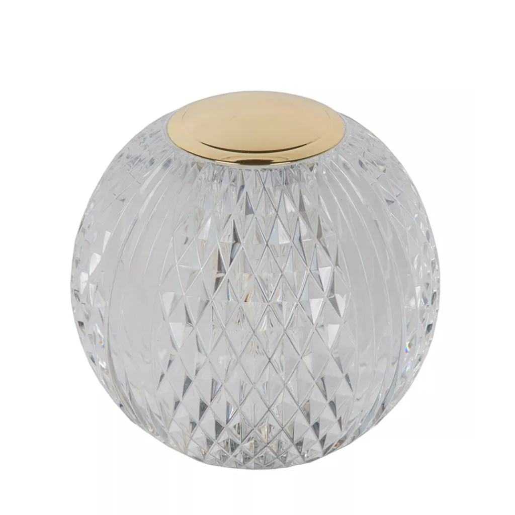 Straluma Dimbare tafellamp transparant/goud oplaadbaar> Tafellampen|Tienerkamerlampen