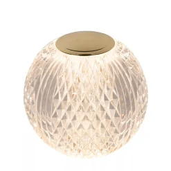 Straluma Dimbare tafellamp transparant/goud oplaadbaar> Tafellampen|Tienerkamerlampen