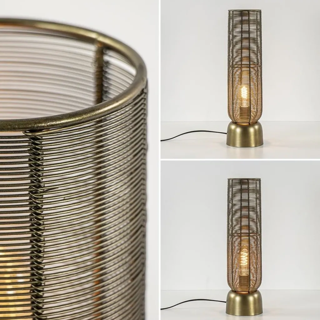 Straluma Draad tafellamp Lezuza antiek brons L&L> Tafellampen|Light and Living