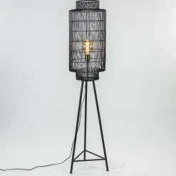 Straluma Driepoot vloerlamp Gruaro zwart met brons> Driepoot lampen|Draadlampen