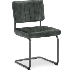 Straluma Eetkamerstoel hunter groen met zwart onderstel> Eetkamerstoelen