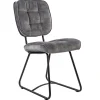 Straluma Eetkamerstoel velours grijs met zwart> Eetkamerstoelen