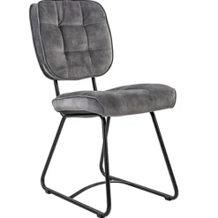 Straluma Eetkamerstoel velours grijs met zwart> Eetkamerstoelen