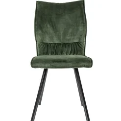 Straluma Eetkamerstoel velvet groen met zwart> Eetkamerstoelen