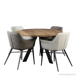 Straluma Eettafel Acaciahout 3-poot zwart Ø120><noscript><img width=