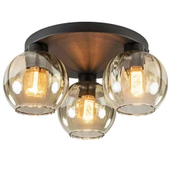 Straluma Elegante plafondlamp 3-lichts amber glas> Plafondlampen|Klassieke Verlichting