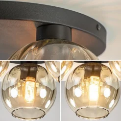 Straluma Elegante plafondlamp 3-lichts amber glas><noscript><img width=
