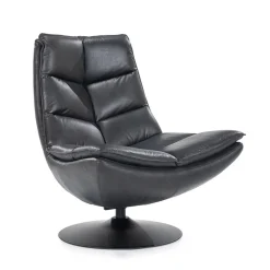 Straluma Fauteuil Sven leder - zwart> Fauteuils