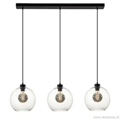 Straluma Glazen 3-lichts hanglamp eettafel clear> Eettafellampen|Pendel Lampen