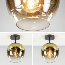 Straluma Glazen plafondlamp gold gradient met zwart><noscript><img width=
