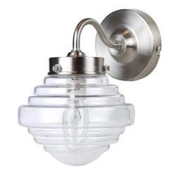 Straluma Glazen wandlamp met staal Deco> Woonkamerlampen|Slaapkamerlampen