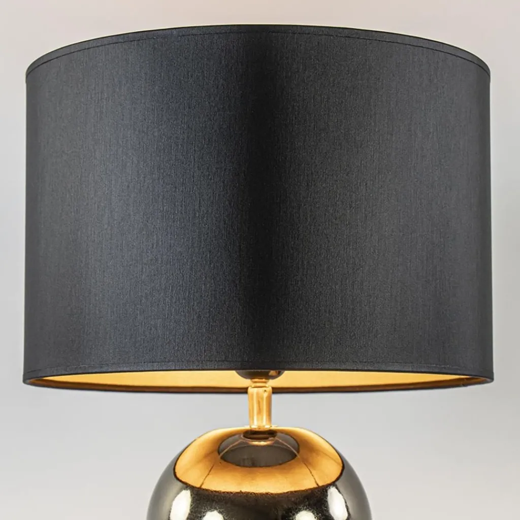 Straluma Gouden tafellamp bollen met zwart/gouden kap> Tafellampen|Schemerlampen