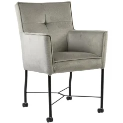 Straluma Grijs/beige eetkamerstoel met wieltjes gr 2> Eetkamerstoelen