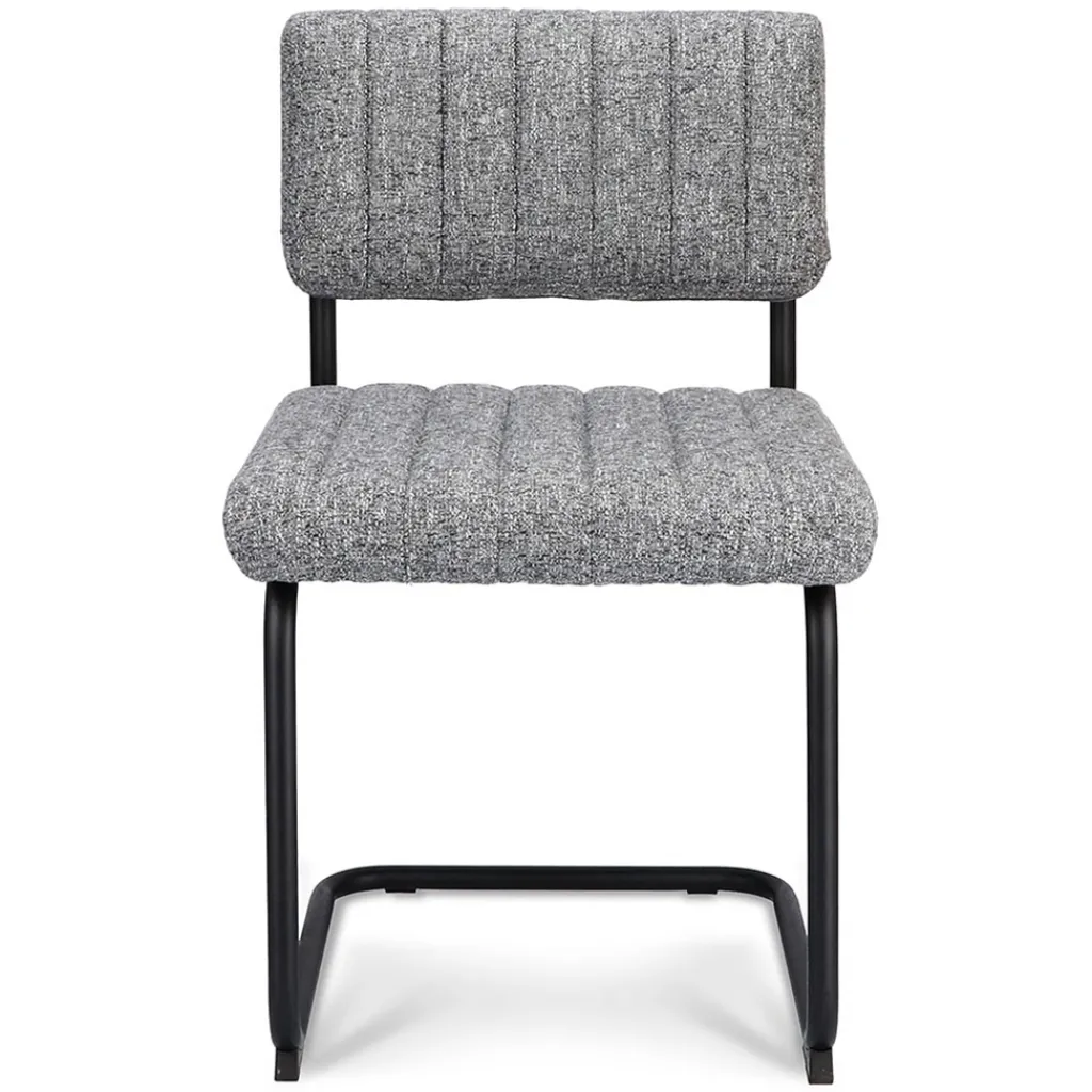 Straluma Grijze eetkamerstoel met zwart frame> Eetkamerstoelen