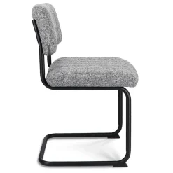 Straluma Grijze eetkamerstoel met zwart frame><noscript><img width=