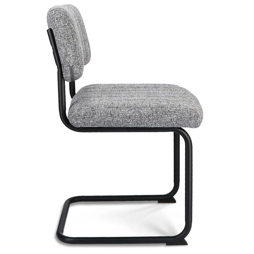 Straluma Grijze eetkamerstoel met zwart frame> Eetkamerstoelen
