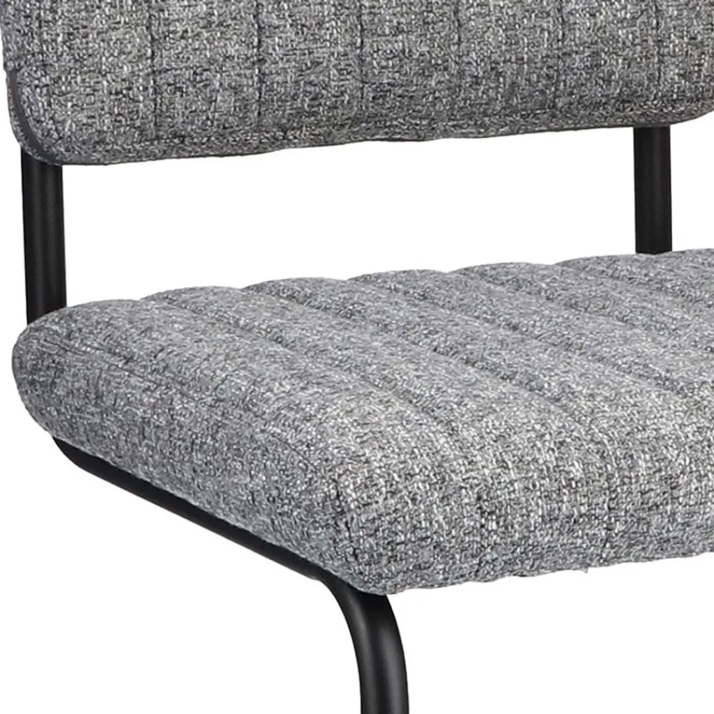 Straluma Grijze eetkamerstoel met zwart frame> Eetkamerstoelen