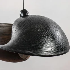 Straluma Grote bamboe hanglamp shell zwart><noscript><img width=