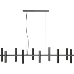 Straluma Grote design hanglamp tubes mat zwart 14-lichts> Eettafellampen|Keukenverlichting