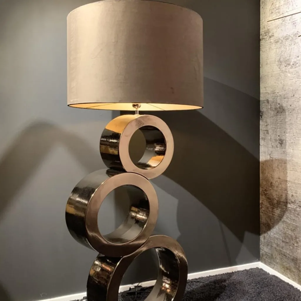 Straluma Grote design lampvoet Circles brons exclusief kap> Vloerlampen|Lampenvoeten