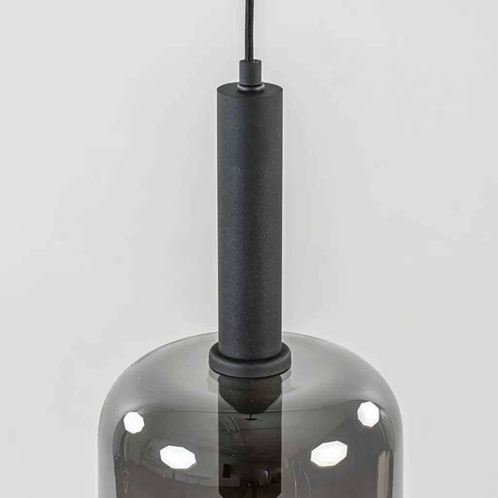 Straluma Grote hanglamp Lekar zwart met smoke glas> Hanglampen|Light and Living
