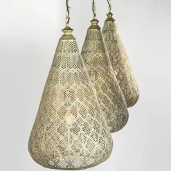 Straluma Grote hanglamp 3-lichts mat goud met zwarte balk><noscript><img width=