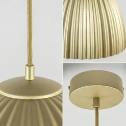 Straluma Grote hanglamp mat goud met relief 50 cm><noscript><img width=