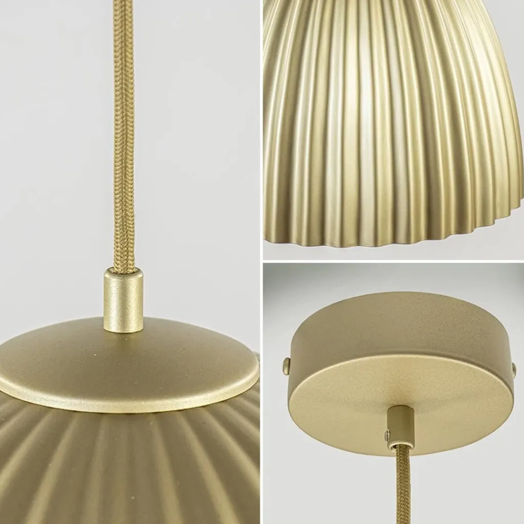 Straluma Grote hanglamp mat goud met relief 50 cm> Hanglampen|Design Verlichting