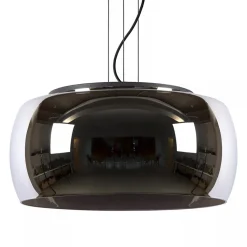 Straluma Grote hanglamp zwart met smoke glazen kap> Eettafellampen|Eetkamerverlichting