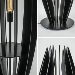 Straluma Grote houten vloerlamp mat zwart><noscript><img width=