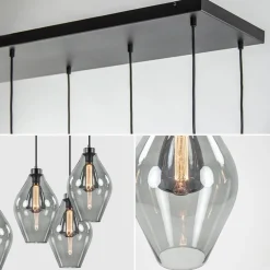 Straluma Grote 8-lichts multipendel hanglamp smoke glas ruit><noscript><img width=