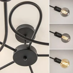 Straluma Grote 5-lichts plafondlamp zwart exclusief lichtbronnen><noscript><img width=