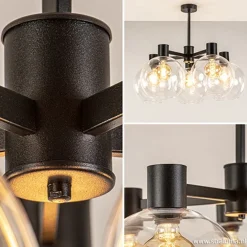 Straluma Grote 5-lichts plafondlamp helder glas><noscript><img width=