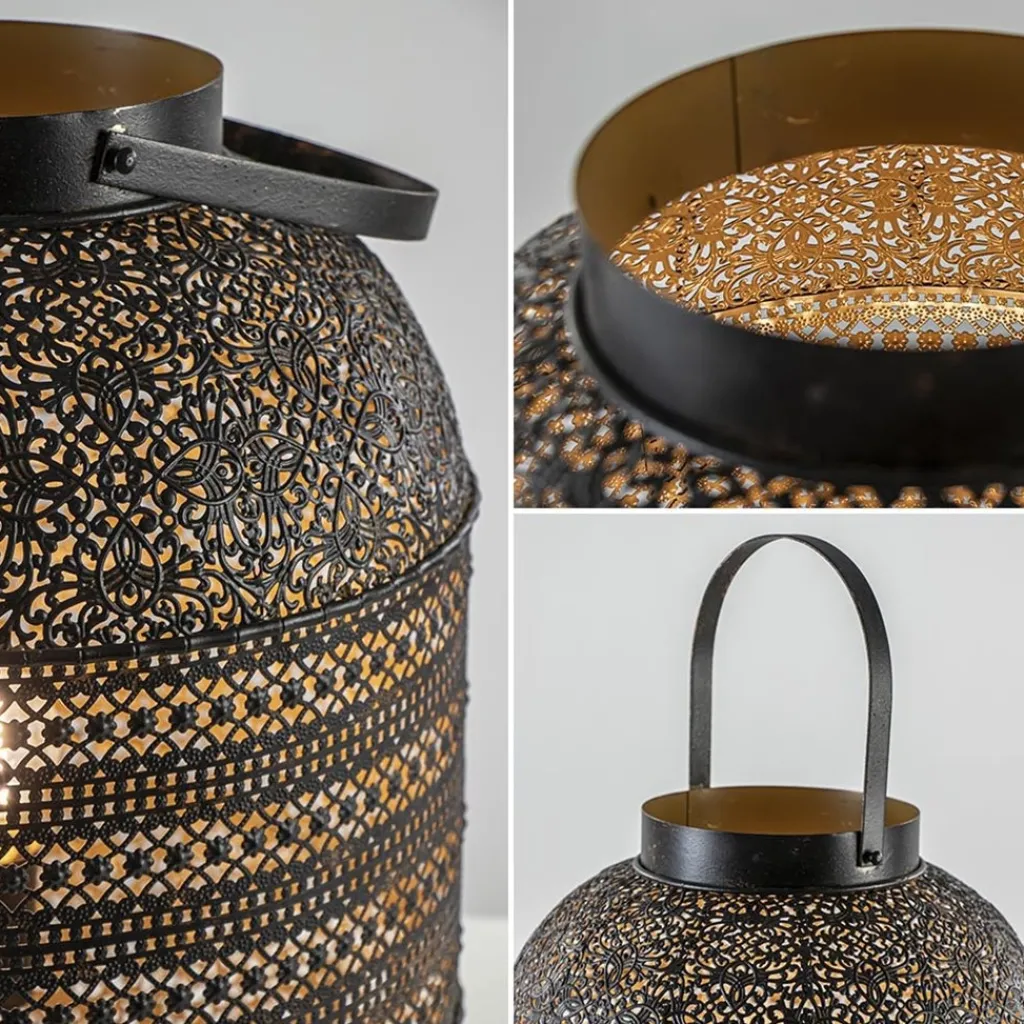 Straluma Grote Oosterse tafellamp lantaarn donker bruin> Woonkamerlampen|Slaapkamerlampen