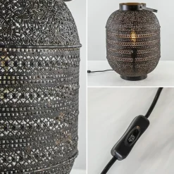 Straluma Grote Oosterse tafellamp lantaarn donker bruin><noscript><img width=