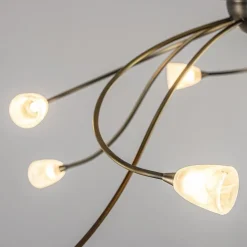 Straluma Grote plafondlamp brons met wit glas inclusief LED><noscript><img width=