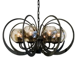 Straluma Grote ronde hanglamp metaal  met smoke glas en spot> Eetkamerverlichting|Hanglampen