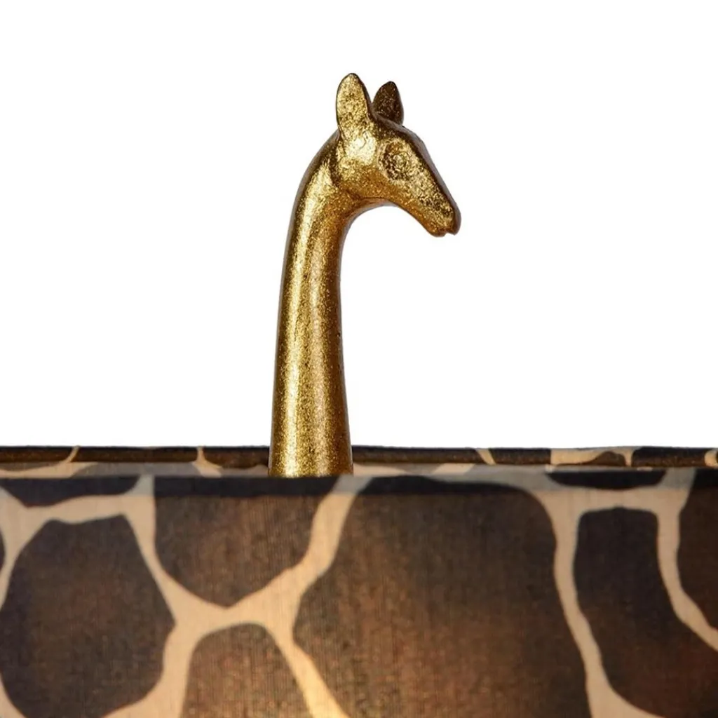 Straluma Grote tafellamp Giraf goud met bruine kap> Tafellampen|Schemerlampen