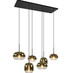 Straluma Hanglamp Bellini 6L zwart/gradient gold> Eettafellampen|Eetkamerverlichting