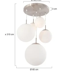 Straluma Hanglamp bol Bollique 5x glas wit><noscript><img width=