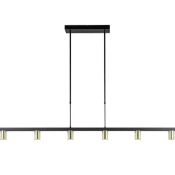 Straluma Hanglamp Bounce 6L 160cm zwart/goud> Eettafellampen|Keukenverlichting