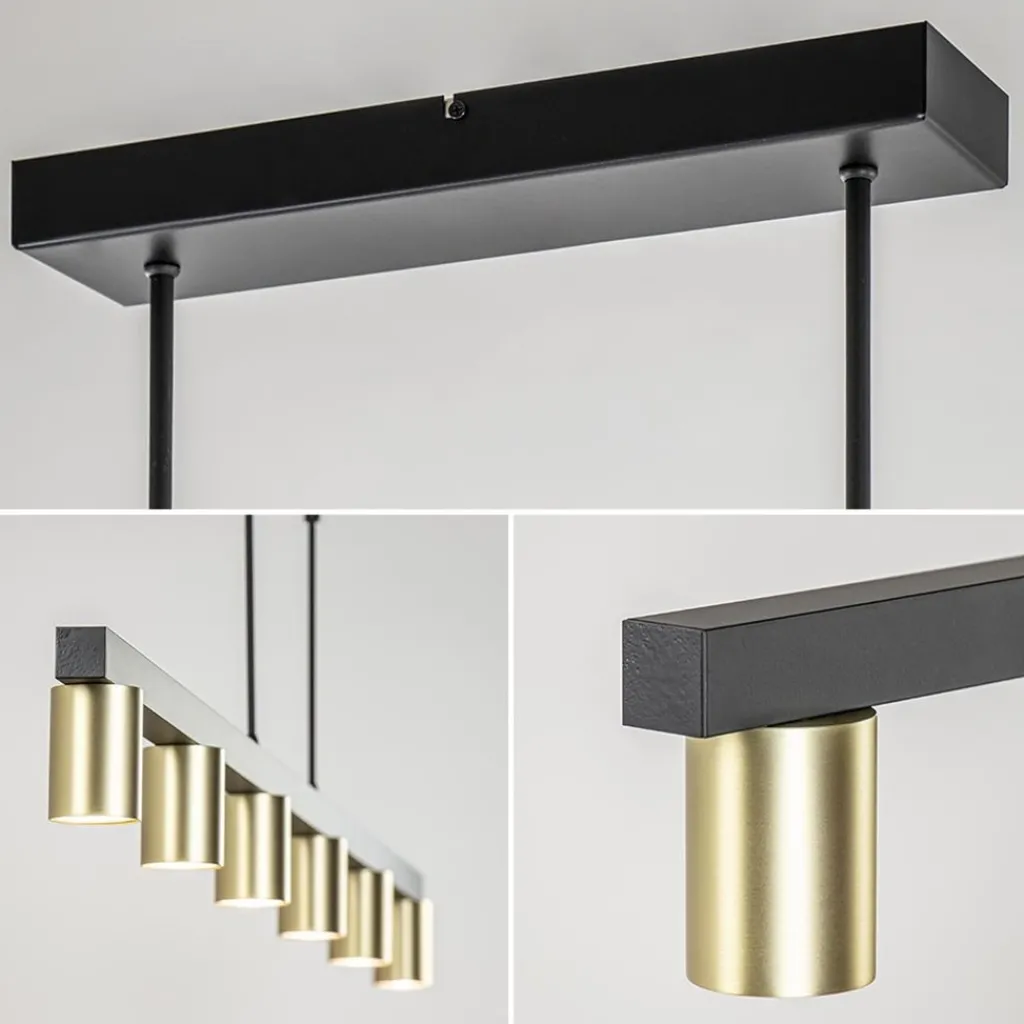 Straluma Hanglamp Bounce 6L 160cm zwart/goud> Eettafellampen|Keukenverlichting