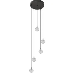 Straluma Hanglamp Bubbles 5L rond zwart/helder dtw> Hanglampen|Eettafellampen