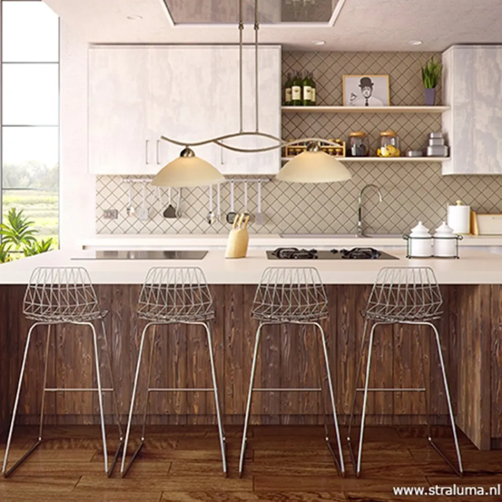 Straluma Hanglamp Capri brons/Glas> Eettafellampen|Woonkamerlampen