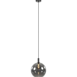 Straluma Hanglamp Chandra 1L zwart + glas 40cm> Eettafellampen|Keukenverlichting