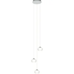 Straluma Hanglamp chroom/helder glas 3-lichts> Hanglampen|Eettafellampen