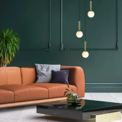 Straluma Hanglamp Globe 3L rond zwart/goud/wit><noscript><img width=