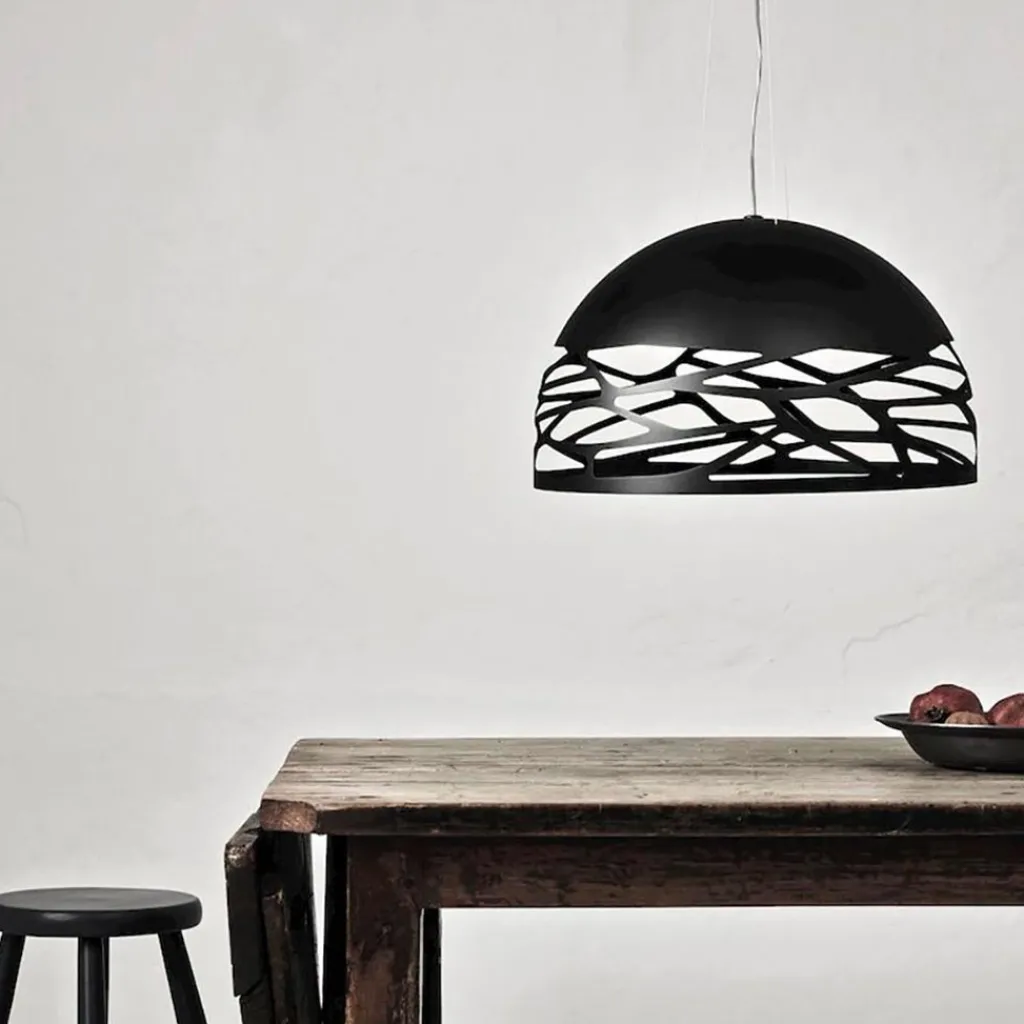 Straluma Hanglamp Kelly Dome zwart 50cm> Eettafellampen|Woonkamerlampen
