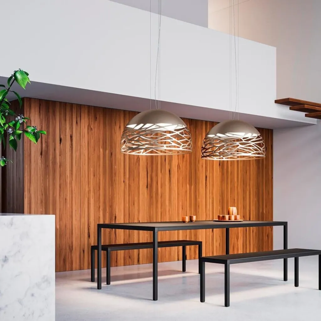 Straluma Hanglamp Kelly koepel 50cm champagne> Eettafellampen|Woonkamerlampen